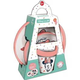 Thermobaby Caja de Comida Infantil Minnie Set 3 Piezas Taza, Cuenco y Plato Non-Sl