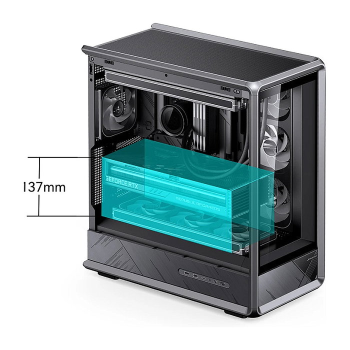 Jonsbo D401 Midi Tower ATX con Vidrio Templado - Negro