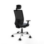 PIQUERAS Y CRESPO Silla de oficina Yunquera con mecanismo Sincro/Traslack, Gris y Negro