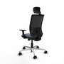 PIQUERAS Y CRESPO Silla de oficina Yunquera con mecanismo Sincro/Traslack, Gris y Negro