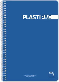 PACSA Pack de 5 cuadernos espiral Plastipac color azul
