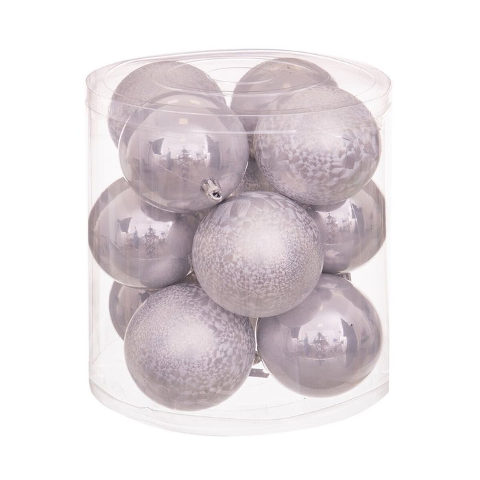 Bolas de Navidad Plateado Plástico 8 x 8 x 8 cm (12 Unidades) Bolas de Navidad Plateado Plástico 8 x 8 x 8 cm (12 Unidades)