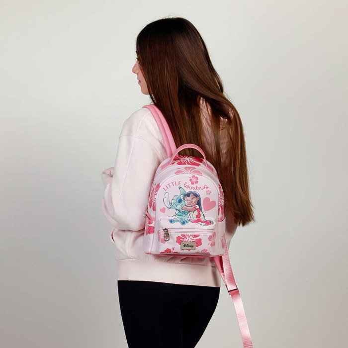 Karactermania Mochila Heady Pequeña Lilo y Stitch Lovebug Rosa