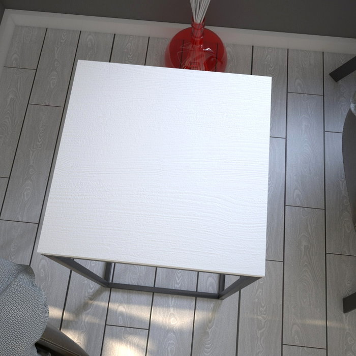 Hanah Home Mesa Auxiliar Blanca de Diseño Elegante, Tablero Melaminado, 35x62x35 cm Hanah Home Mesa Auxiliar Blanca de Diseño Elegante, Tablero Melaminado, 35x62x35 cm