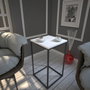 Hanah Home Mesa Auxiliar Blanca de Diseño Elegante, Tablero Melaminado, 35x62x35 cm