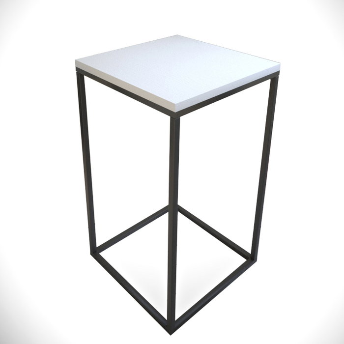 Hanah Home Mesa Auxiliar Blanca de Diseño Elegante, Tablero Melaminado, 35x62x35 cm Hanah Home Mesa Auxiliar Blanca de Diseño Elegante, Tablero Melaminado, 35x62x35 cm
