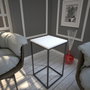 Hanah Home Mesa Auxiliar Blanca de Diseño Elegante, Tablero Melaminado, 35x62x35 cm