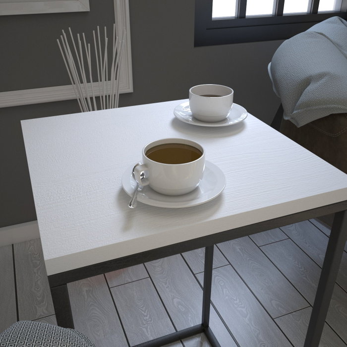 Hanah Home Mesa Auxiliar Blanca de Diseño Elegante, Tablero Melaminado, 35x62x35 cm Hanah Home Mesa Auxiliar Blanca de Diseño Elegante, Tablero Melaminado, 35x62x35 cm