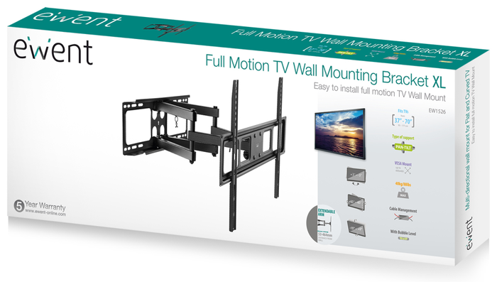 Ewent EW1526 Soporte de Pared Multidireccional para TV de 37 a 70 Pulgadas