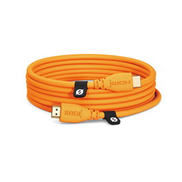 RODE Cable HDMI Premium 3m, 6mm Grosor, Alta Velocidad con Ethernet 18 Gbps, 4K60, Naranja