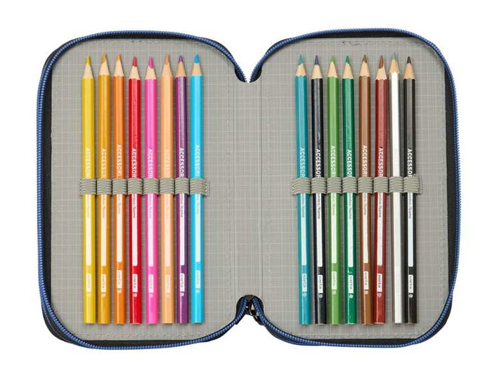 Safta Plumier Triple Estuche Escolar con 37 Piezas, Capacidad 12.5 x 19.5 x 5.5 cm, Para Material de Oficina y Papelería Safta Plumier Triple Estuche Escolar con 37 Piezas, Capacidad 12.5 x 19.5 x 5.5 cm, Para Material de Oficina y Papelería