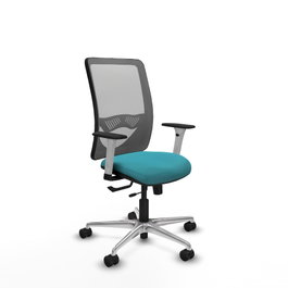 PIQUERAS Y CRESPO Silla de oficina Zulema con mecanismo Sincro/Traslack, Turquesa y Gris