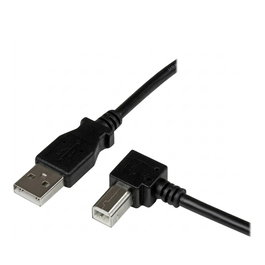 EFB Elektronik Cable USB 2.0 A a B en ángulo con acero inoxidable, 1,0 m, negro