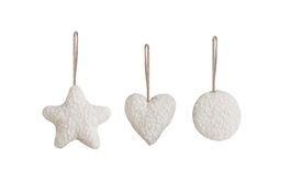 Aberto Design Set de 3 Adornos Navideños Blancos 12x12x13 cm
