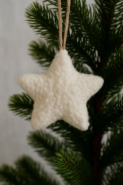 Aberto Design Set de 3 Adornos Navideños Blancos 12x12x13 cm