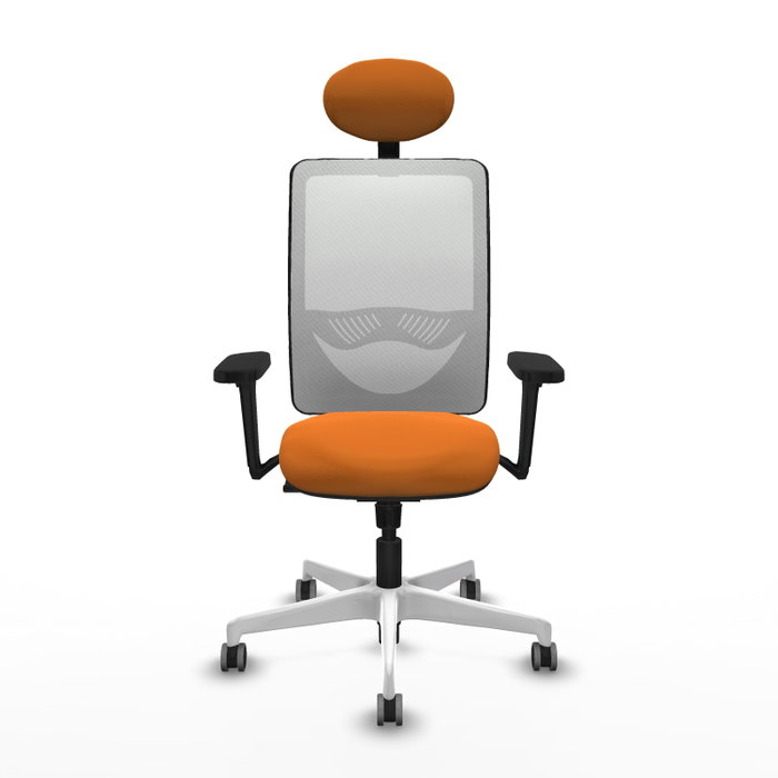 PIQUERAS Y CRESPO Silla de oficina Zulema Naranja y Blanco