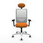 PIQUERAS Y CRESPO Silla de oficina Zulema Naranja y Blanco
