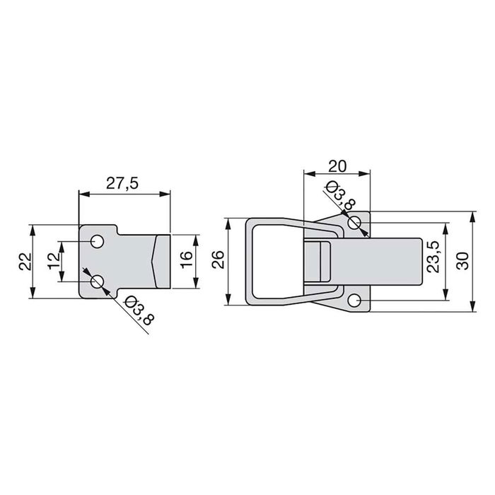 Emuca Lote de 10 cierres de palanca tensor para muebles, Acero, Cincado Emuca Lote de 10 cierres de palanca tensor para muebles, Acero, Cincado