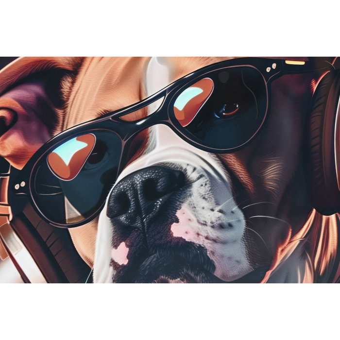 DKD Home Decor Cuadro Aluminio y MDF Perro Gafas Surtido de 2 Unidades