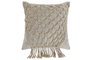 DKD Home Decor Cojín Algodón Lurex Blanco Roto y Dorado 45x45 cm