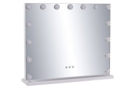 DKD Home Decor Espejo LED de Cristal Blanco con Control Táctil