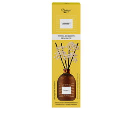 VITALITY Ambientador Mikado Decorativo con Flor Natural - Aroma Pastel de Limón, 95 ml, Elimina Malos Olores, Tecnología Purity