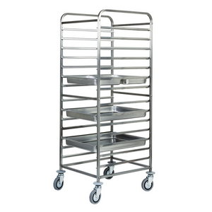 Forcar Carro Bandejero Lig 1 Cuerpo de Acero Inoxidable, Dimensiones 67x74x165 cm