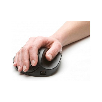 BakkerElkhuizen HandShoeMouse Ratón Ergonómico para Mano Derecha Tamaño Small, Inalámbrico RF, 1000 DPI, Óptico, Negro