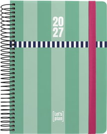 Grafoplas Agenda Anual 2027 Espiral A5 Mint Pulse con Tapa Extra y Goma