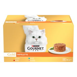 Purina Gourmet Gold Tartelette 48x85gr Alimento Completo para Gatos Adultos con Pollo, Pavo, Buey o Cordero y Verduras