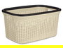Kipit Cesta Ropa Plástico Rattan Crema 36L 36x25.5x52.5 cm (Set de 12)