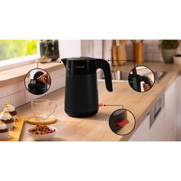 Bosch TWK2M163 MyMoment Hervidor Eléctrico 1,7 L, 2400 W, Negro