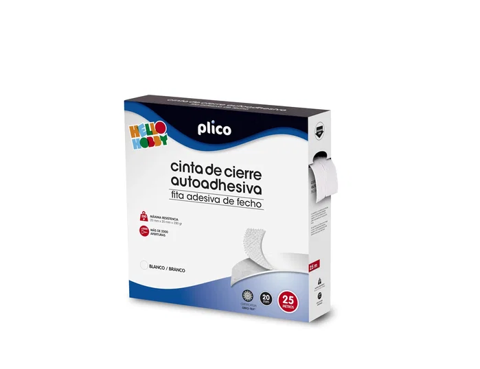 Plico Cinta de cierre autoadhesiva 20mm x 25m Blanco