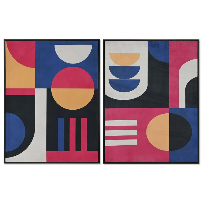 DKD Home Decor Cuadro Lienzo Velvet 63x3x83 Moderno Surtido de 2 piezas