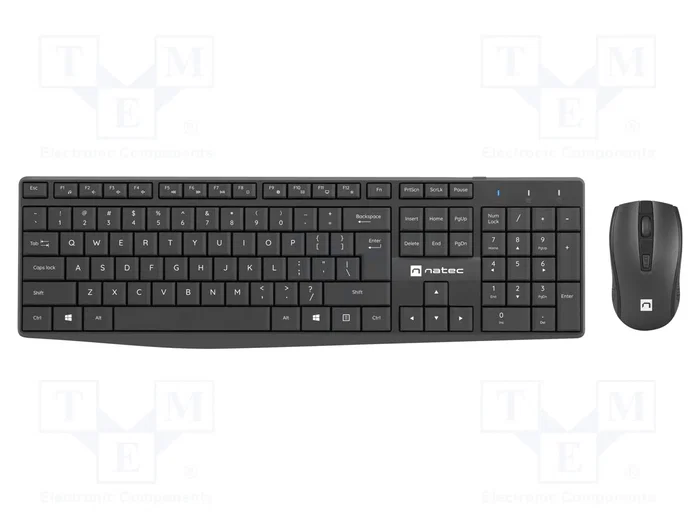 Natec Squid Set de teclado y ratón inalámbricos negro