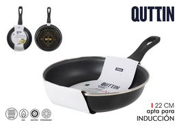 Inde Sartén Esmaltada Avin 22 cm - Diámetro 22 cm, Ancho 22 cm, Alto 5.5 cm, Largo 38 cm (6 Unidades)