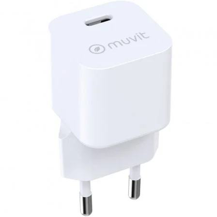 Muvit For Change MCACC0048 Cargador de Pared 1xUSB Tipo-C PD 20W Carga Rápida