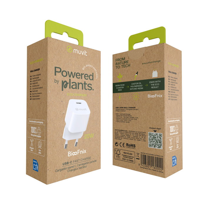 Muvit For Change Cargador de Pared BiooFnix 20W USB-C MCACC0048