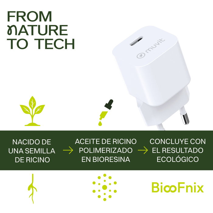 Muvit For Change Cargador de Pared BiooFnix 20W USB-C MCACC0048