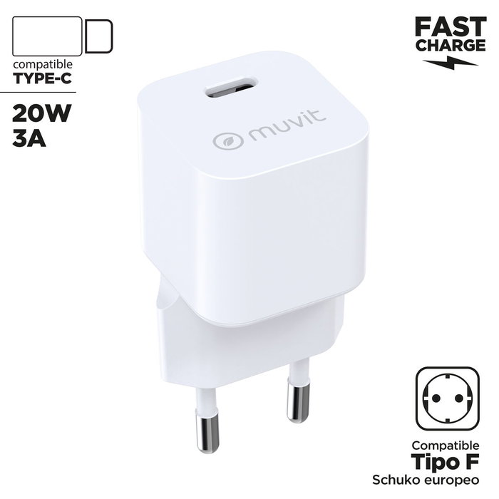 Muvit For Change Cargador de Pared BiooFnix 20W USB-C MCACC0048
