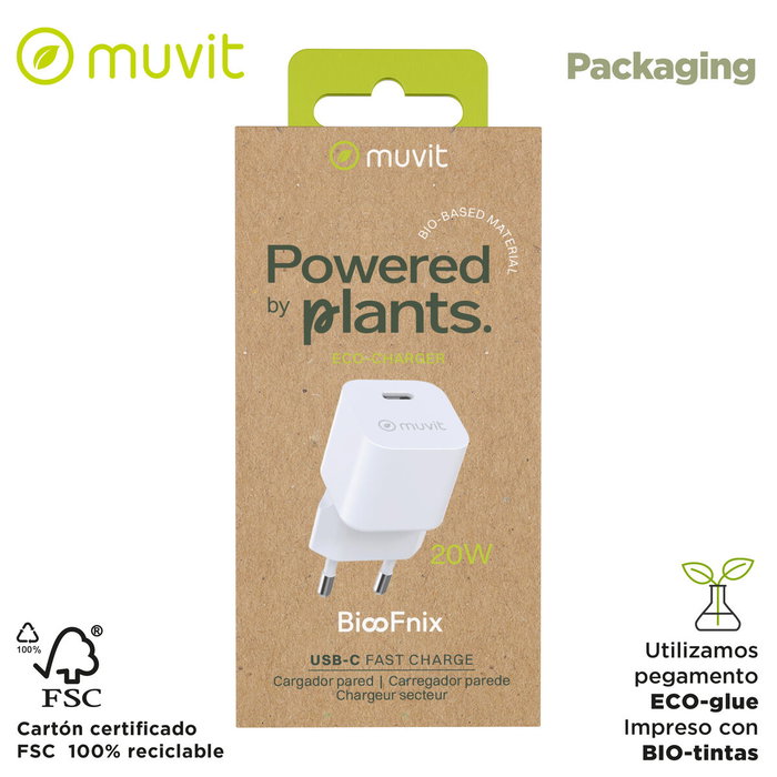 Muvit For Change Cargador de Pared BiooFnix 20W USB-C MCACC0048