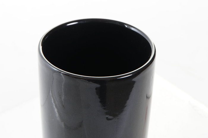 DKD Home Decor Vaso de Gres y Metal Negro 8x8x10