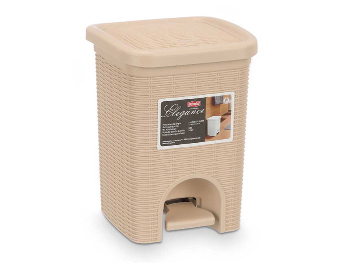 Stefanplast Papelera Elegance Pequeña 6L Crema 20.5 x 20.5 x 27.5 cm (Set de 6)