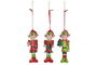 DKD Home Decor Colgante Navidad Tradicional Resina Rojo Verde Elfo 4 x 14 x 5 cm (3 Unidades)