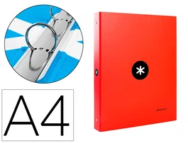 Antartik Carpeta de anillas A4 4/25 mm Roja