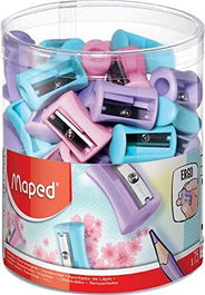 Maped Sacapuntas 63011 Expositor Display 75 Unidades Colores Pastel Un Orificio