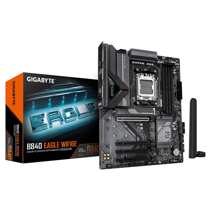Gigabyte WF6E Placa Base ATX AMD B840 Zócalo AM5 DDR5 Wi-Fi 6E para Procesadores AMD Ryzen 7000/8000/9000 Gigabyte WF6E Placa Base ATX AMD B840 Zócalo AM5 DDR5 Wi-Fi 6E para Procesadores AMD Ryzen 7000/8000/9000