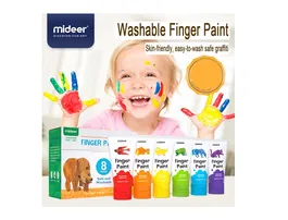 Mideer Pinturas para Dedos Juego Didáctico 6 Colores para Niños Mayores de 3 Años