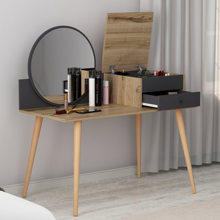 Hanah Home Angel Mesa de Maquillaje - Antracita