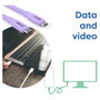 Club 3D Cable USB-C CAC-3004 Púrpura 2m 20Gbps 240W PD USB4 Gen 2x2